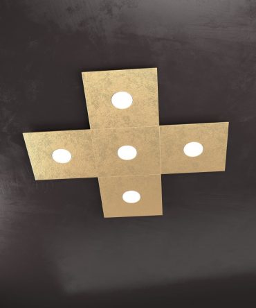 Plafoniera Led 5 luci componibile Eccentric oro 1156/5L Top Light