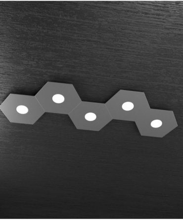 Plafoniera Led 5 luci componibile Hexagon antracite 1142/5L-GA Top Light
