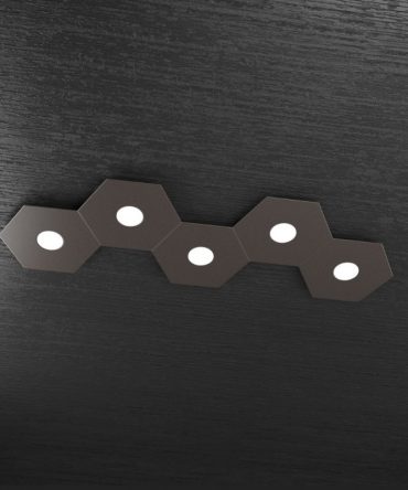 Plafoniera Led 5 luci componibile Hexagon marrone 1142/5L-MA Top Light