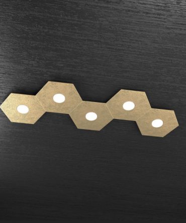 Plafoniera Led 5 luci componibile Hexagon oro 1142/5L-FO Top Light