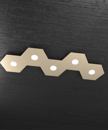 Plafoniera Led 5 luci componibile Hexagon sabbia 1142/5L-SA Top Light