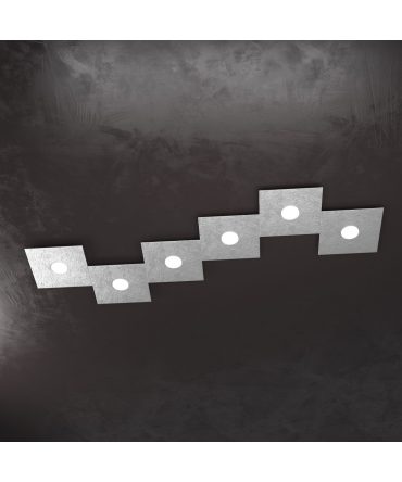 Plafoniera Led 6 luci componibile Eccentric argento 1156/6L Top Light