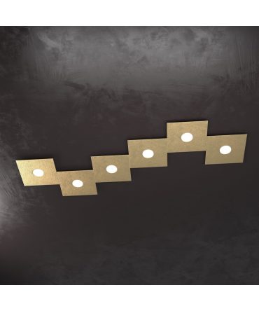 Plafoniera Led 6 luci componibile Eccentric oro 1156/6L Top Light
