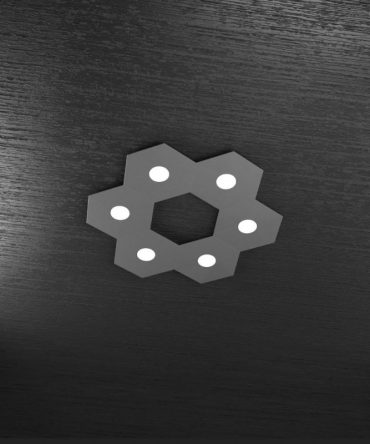 Plafoniera Led 6 luci componibile Hexagon antracite 1142/6L-GA Top Light