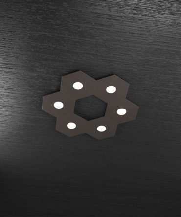 Plafoniera Led 6 luci componibile Hexagon marrone 1142/6L-MA Top Light
