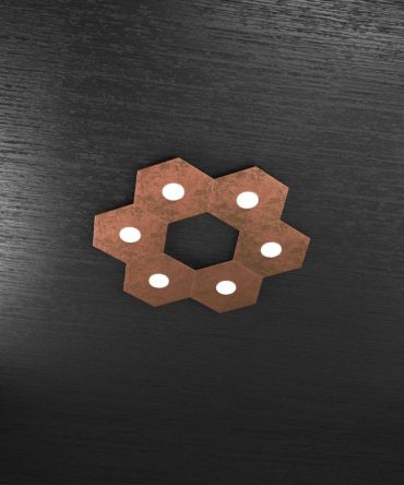 Plafoniera Led 6 luci componibile Hexagon rame 1142/6L-FR Top Light