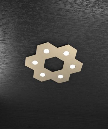 Plafoniera Led 6 luci componibile Hexagon sabbia 1142/6L-SA Top Light