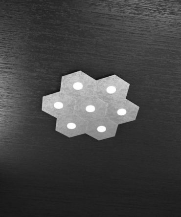 Plafoniera Led 7 luci componibile Hexagon argento 1142/7L-FA Top Light