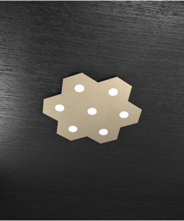 Plafoniera Led 7 luci componibile Hexagon sabbia 1142/7L-SA Top Light