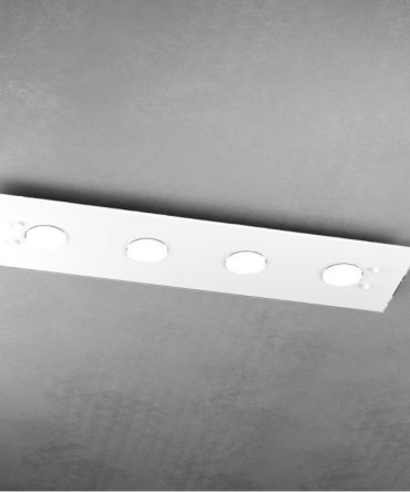 Plafoniera Led in vetro Path 20x80 bianco 1141/PL4 R Top Light