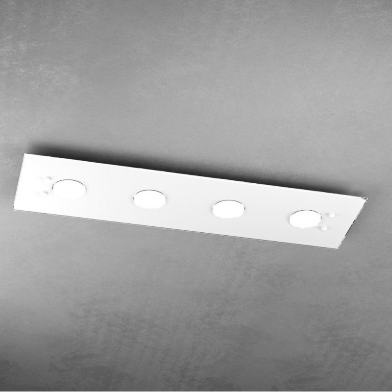 Plafoniera Led in vetro Path 20x80 bianco 1141/PL4 R Top Light