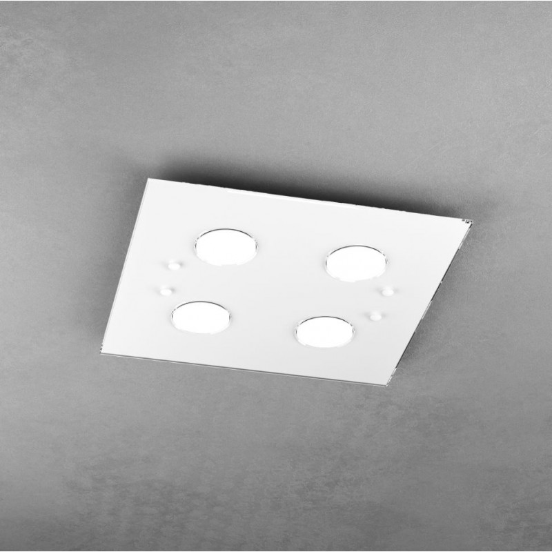 Plafoniera Led in vetro Path 40x40 bianco 1141/PL4 Top Light
