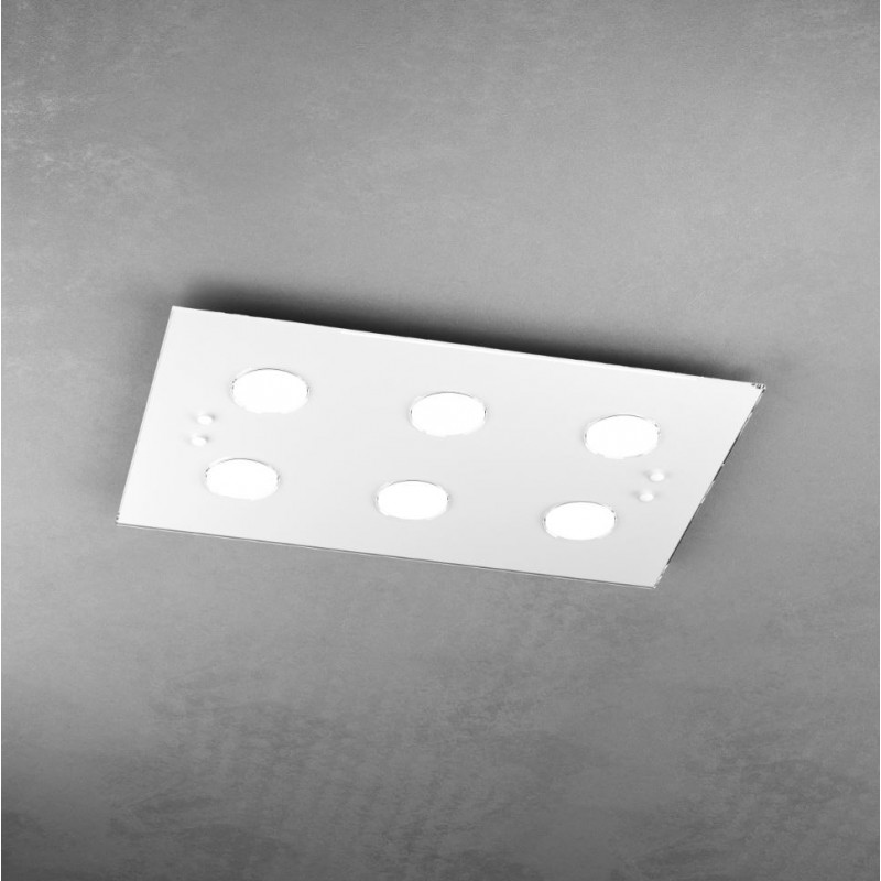 Plafoniera Led in vetro Path 40x60 bianco 1141/PL6 Top Light