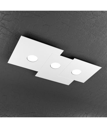 Plafoniera Luci 3 luci Plate 1129/PL3 R-BI Top Light Bianco