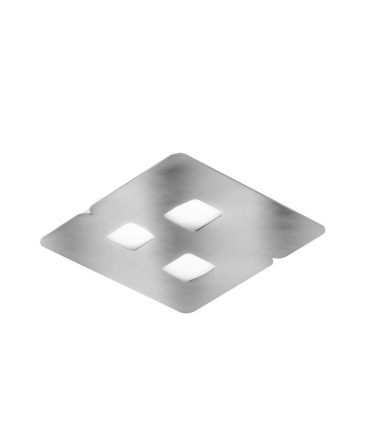 Plafoniera Moderna 3 Luci Led Gx53 Giselle P/P Bianco, Tortora o Acciaio Gea Luce