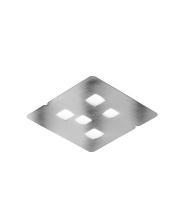 Plafoniera Moderna 5 Luci Led Gx53 Giselle P/M Bianco, Tortora o Acciaio Gea Luce