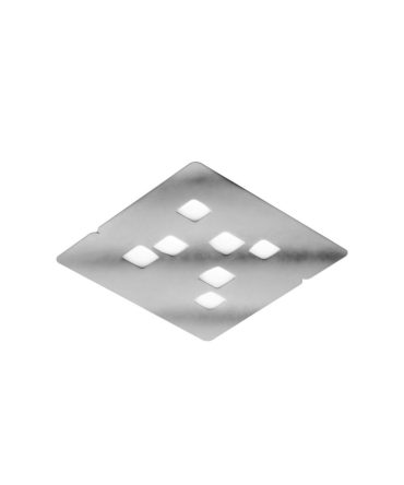 Plafoniera Moderna 7 Luci Led Gx53 Giselle P/G Bianco, Tortora o Acciaio Gea Luce