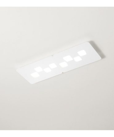 Plafoniera Moderna 8 Luci Led Gx53 Bilbao P/G 28x80 Bianco, Tortora o Acciaio Gea Luce