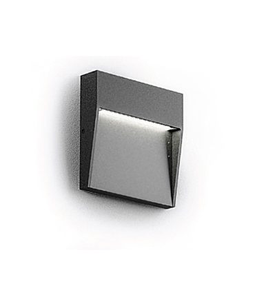 Segnapasso Esterno Quadrato Led 3w Sol Antracite IP65 GES980 Gea Led