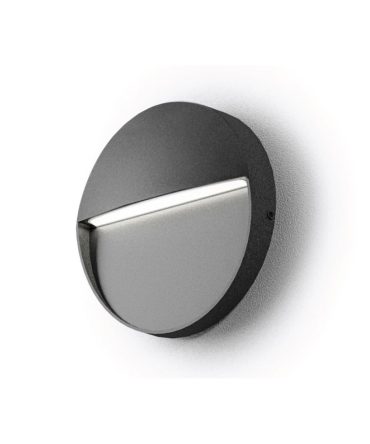 Segnapasso Esterno Rotondo Led 3w Sol Antracite IP65 GES983 Gea Led