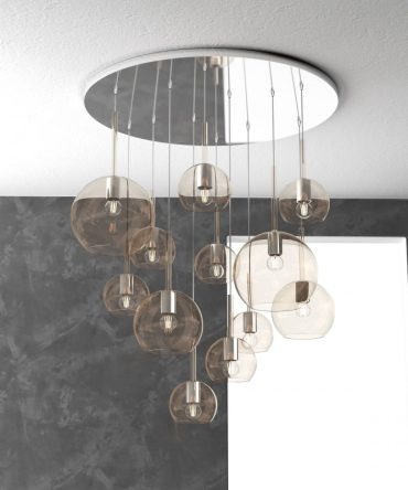 Sospensione 12 luci Future vetri ambra 1155/S12 TMIX Top Light