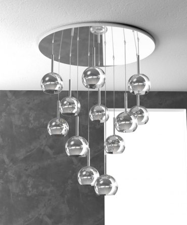 Sospensione 12 luci Future vetri cromo 1155/S12 TP Top Light