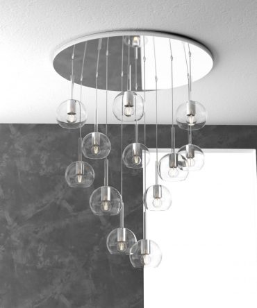 Sospensione 12 luci Future vetri trasparenti 1155/S12 TP Top Light