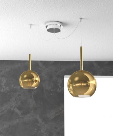 Sospensione 2 luci Future vetri oro 1155/S2 MIX Top Light