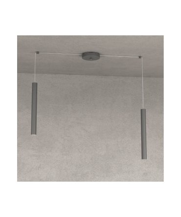 Sospensione 2 Luci Round Tube Led Con Decentramento 1174/S2 Top Light Antracite