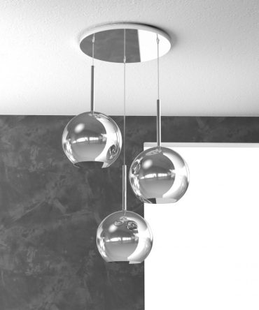 Sospensione 3 luci Future tonda vetri cromo 1155/S3 TG Top Light