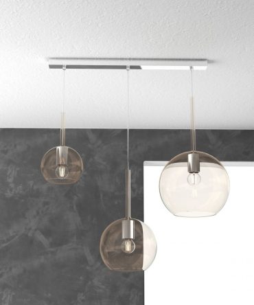 Sospensione 3 luci Future vetri Ø15cm, 20cm e 25cm ambra 1155/S3 RMIX Top Light