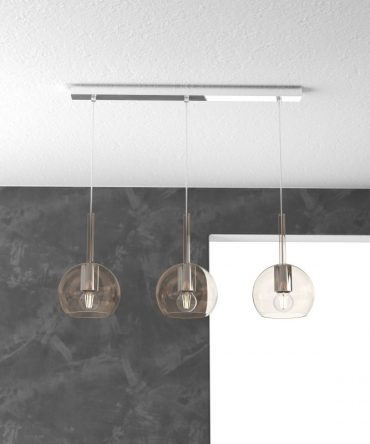 Sospensione 3 luci Future vetri ambra Ø 15 cm 1155/S3 RP Top Light