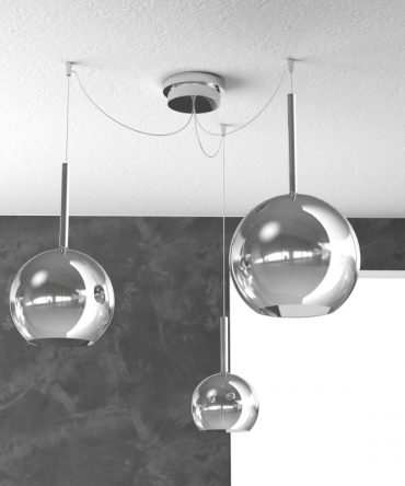 Sospensione 3 luci Future vetri cromo 1155/S3 S Mix Top Light