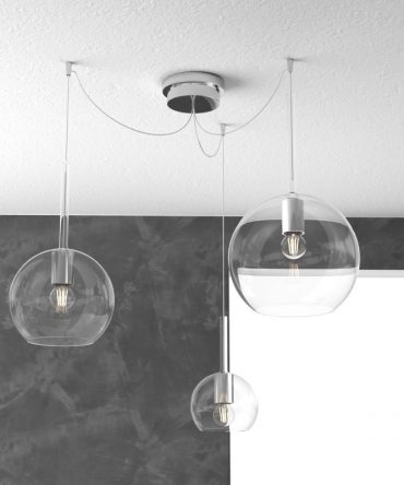 Sospensione 3 luci Future vetri trasparenti 1155/S3 Mix Top Light