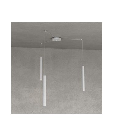 Sospensione 3 Luci Round Tube Led Con Decentramento 1174/S3 Top Light Grigio