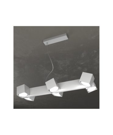 Sospensione 6 Luci Orientabili Led Gx53 Rotation 1160/S6 Top Light Grigio