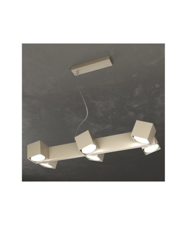 Sospensione 6 Luci Orientabili Led Gx53 Rotation 1160/S6 Top Light Sabbia