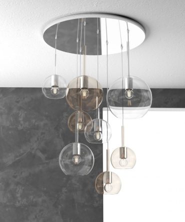 Sospensione 8 luci Future vetri ambra e neutro 1155/S8 TMIX Top Light