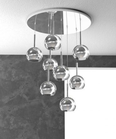 Sospensione 8 luci Future vetri cromo 1155/S8 TP Top Light
