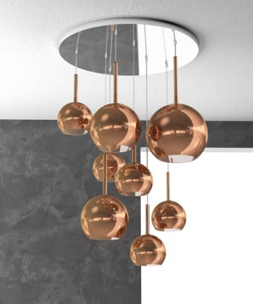 Sospensione 8 luci Future vetri rame 1155/S8 TMIX Top Light