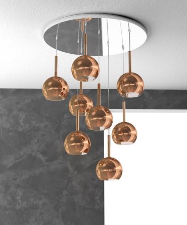 Sospensione 8 luci Future vetri rame 1155/S8 TP Top Light