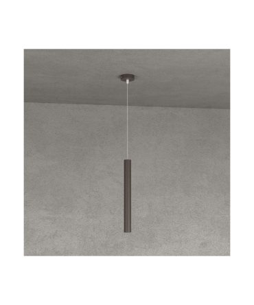 Sospensione Cilindro Round Tube GU10 Led 1174/S1 Top Light Marrone