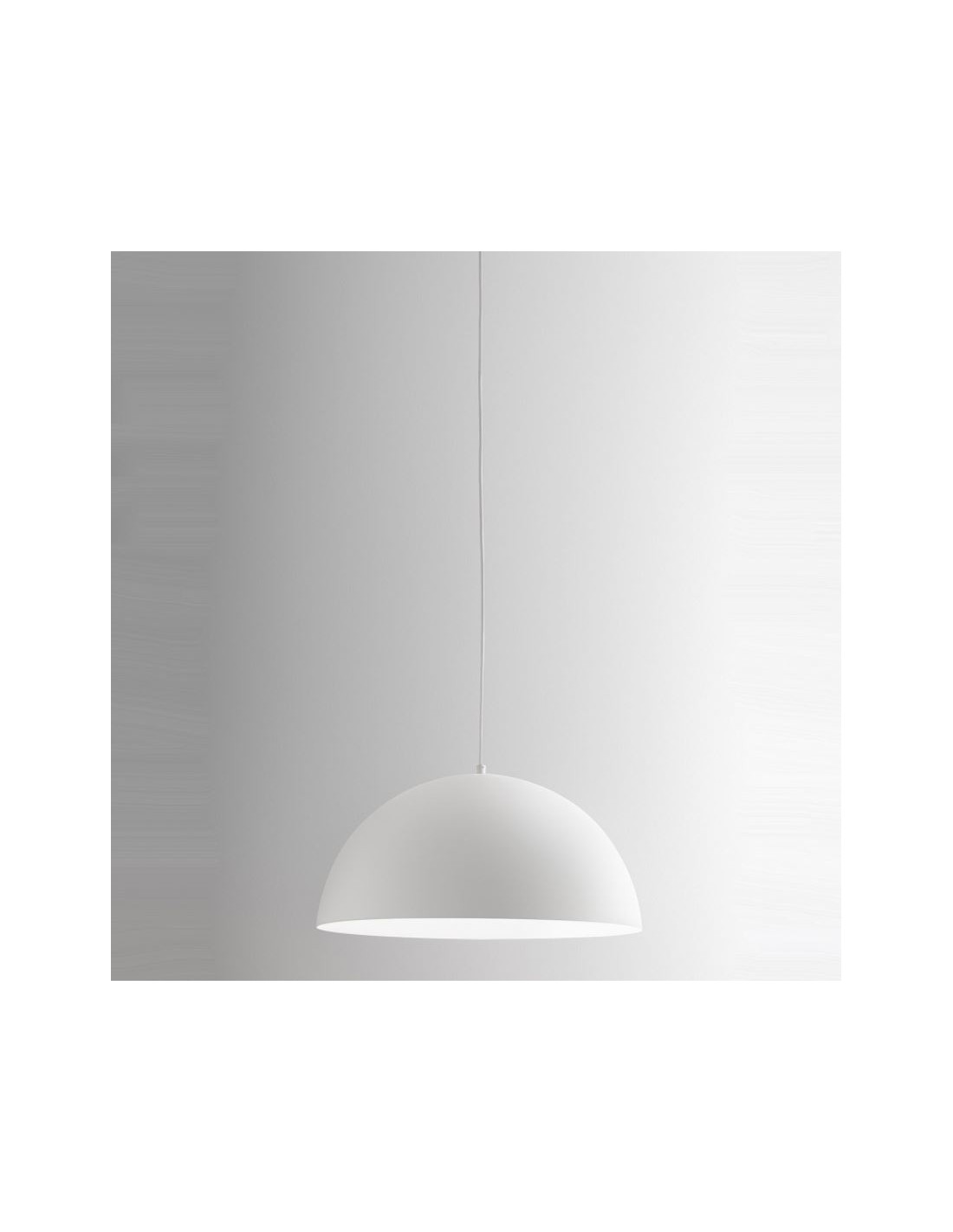 Sospensione Cupola In Alluminio Bianco, Nero/Bianco, Ottone/Bianco, Rame/Bianco Ø50 cm Bonella Gea Luce