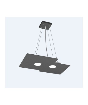 Sospensione Led 2 luci Plate Gx53 1129/S2 R Top Light Antracite