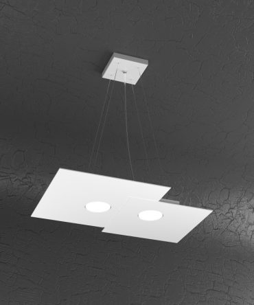 Sospensione Led 2+1 Luci Plate 1129/S2 R+1 Top Light Bianco