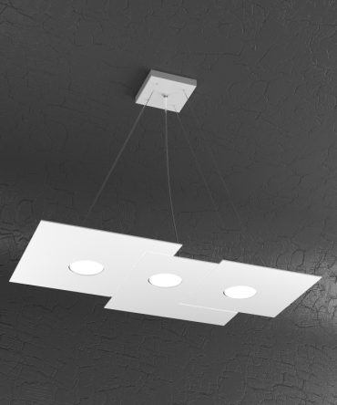 Sospensione Led 3 Luci gGx53 Plate 1129/S3 R Top Light Bianco