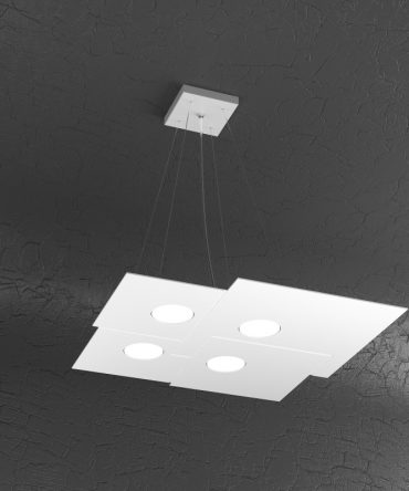 Sospensione Led 4 luci Plate 1129/S4-BI Top Light bianco