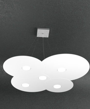 Sospensione Led 5 luci Cloud 1128/S5-BI con o senza lampadine Top Light bianco
