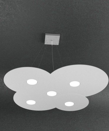 Sospensione Led 5+2 luci Cloud 1128/S5 +2-GR con o senza lampadine Top Light grigio