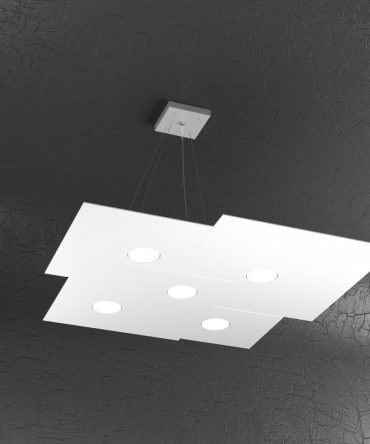 Sospensione Led 5+2 luci Gx53 Plate 1129/S5+2 Top Light Bianco